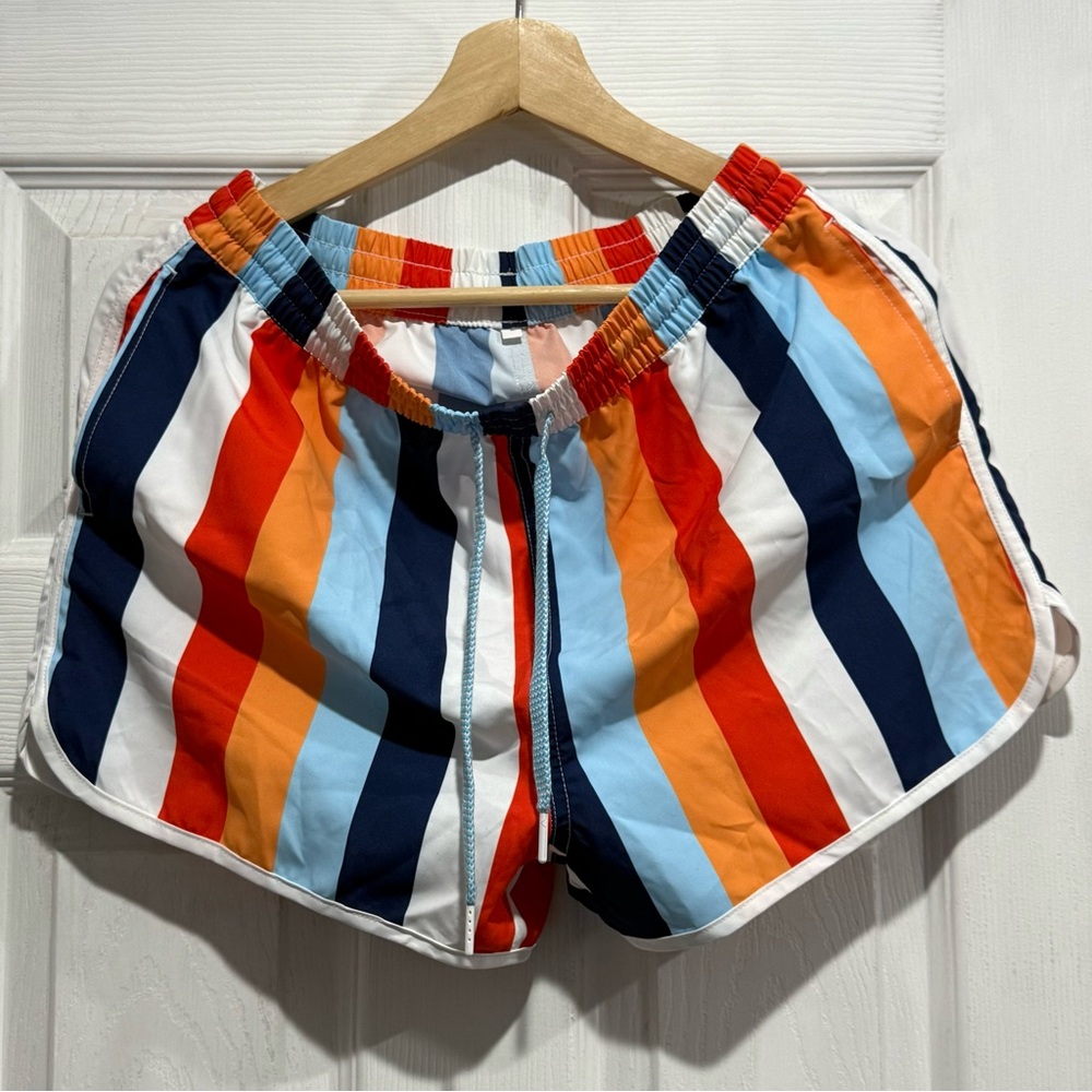 Colorblock Striped Women's Swim Shorts